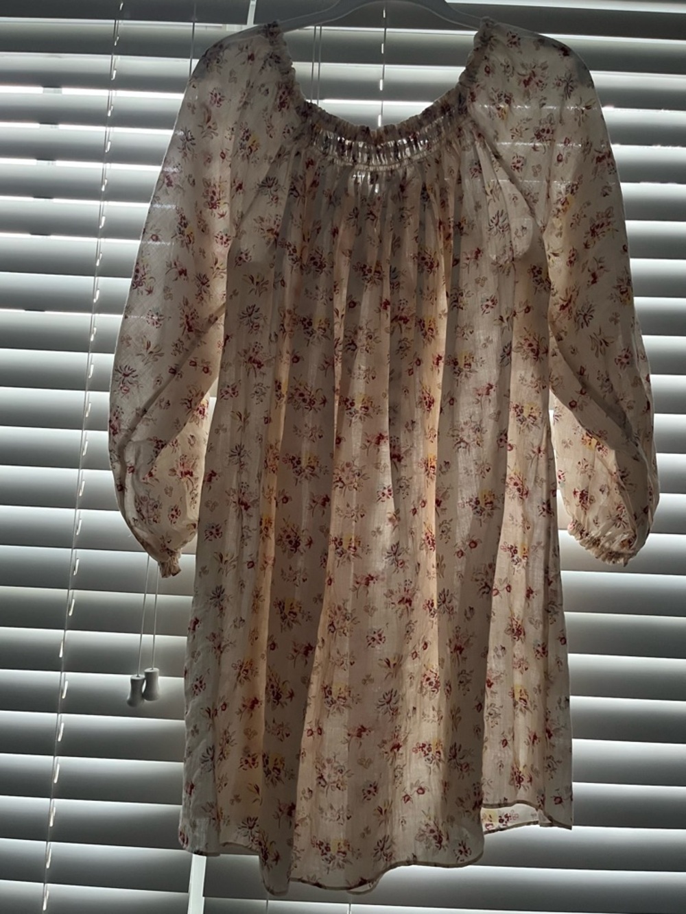 🎀DÔEN ANTHEA🎀Cream Floral Smock Dress! EUC! Size XS! - Picture 4 of 9